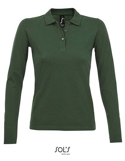 SOL´S Women's Long-Sleeve Piqué Polo Shirt Perfect – Bottle Green