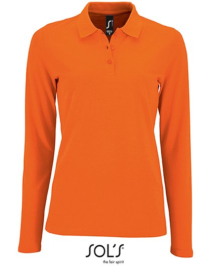 SOL´S Women's Long-Sleeve Piqué Polo Shirt Perfect – Orange