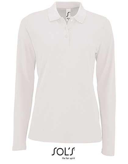 SOL´S Women's Long-Sleeve Piqué Polo Shirt Perfect – White