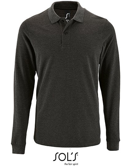 SOL´S Men's Long-Sleeve Piqué Polo Shirt Perfect – Charcoal Melange