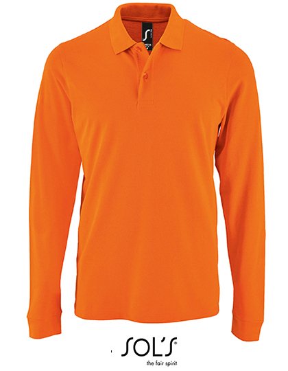 SOL´S Men's Long-Sleeve Piqué Polo Shirt Perfect – Orange