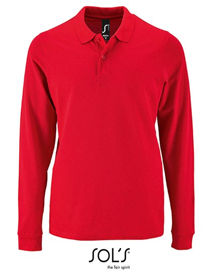 SOL´S Men's Long-Sleeve Piqué Polo Shirt Perfect – Red