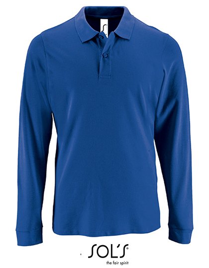 SOL´S Men's Long-Sleeve Piqué Polo Shirt Perfect – Royal Blue 241