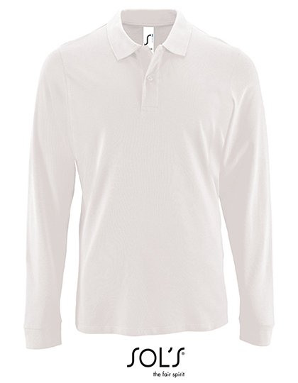 SOL´S Men's Long-Sleeve Piqué Polo Shirt Perfect – White