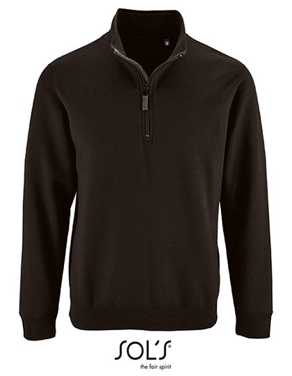 SOL´S Men's Zip High Collar Sweatshirt Stan – Black