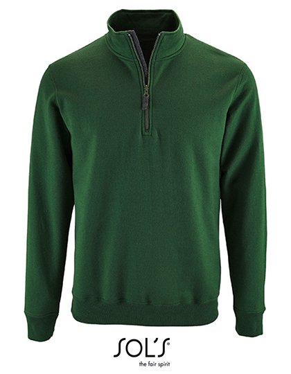 SOL´S Men's Zip High Collar Sweatshirt Stan – Bottle Green