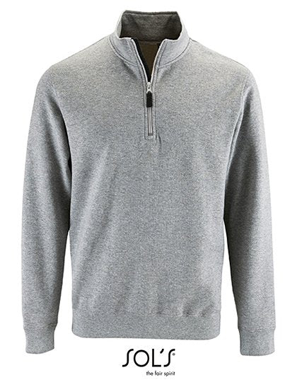 SOL´S Men's Zip High Collar Sweatshirt Stan – Grey Melange