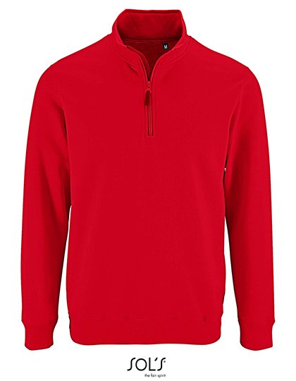SOL´S Men's Zip High Collar Sweatshirt Stan – Red