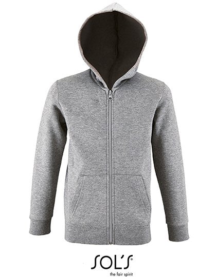 SOL´S Kids' Zip Hoodie Stone – Grey Melange