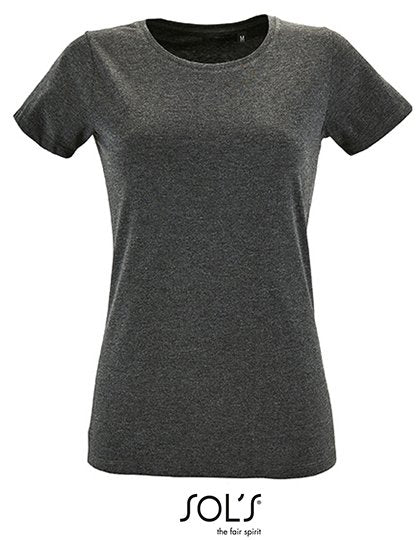 SOL´S Women's Round Neck Fitted T-Shirt Regent – Charcoal Melange
