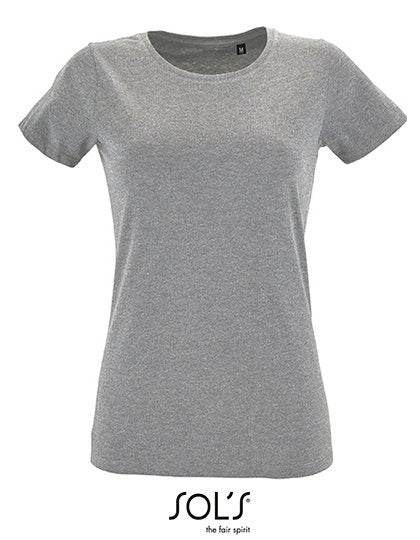 SOL´S Women's Round Neck Fitted T-Shirt Regent – Grey Melange