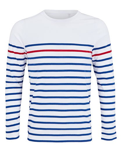SOL´S Women's Long Sleeve Striped T-Shirt Matelot – White / Royal Blue 241