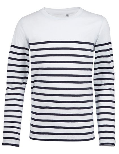 SOL´S Kids' Long Sleeve Striped T-Shirt Matelot – White / Navy