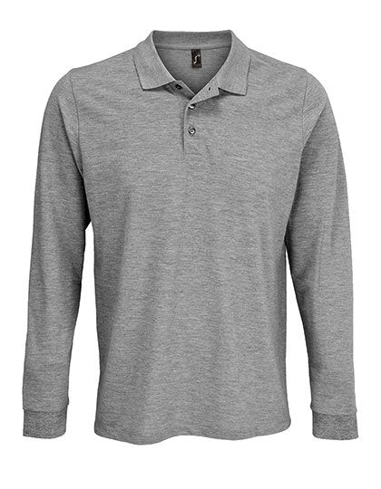 SOL´S Unisex Long Sleeve Polycotton Polo Shirt – Grey Melange