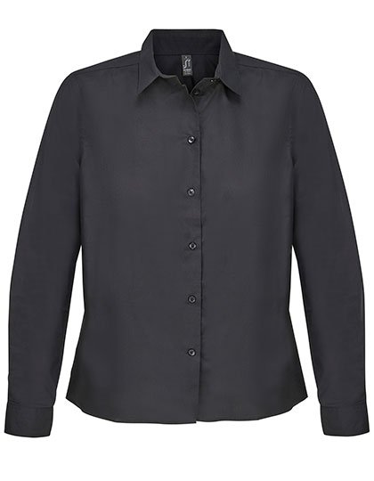 SOL´S Women's Poplin Shirt Long Sleeve Bailey – Black