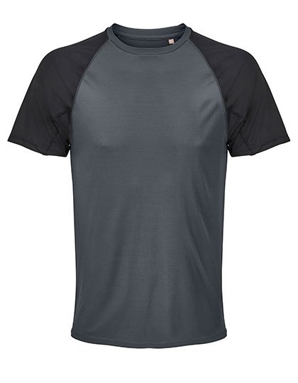 SOL´S Men's Raglan Sleeve T-Shirt Vortex – Black / Charcoal Grey (Solid)