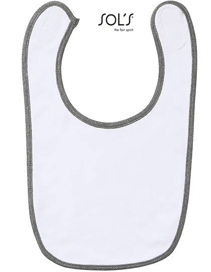 SOL´S Baby Bib Babib – White / Melange Grey