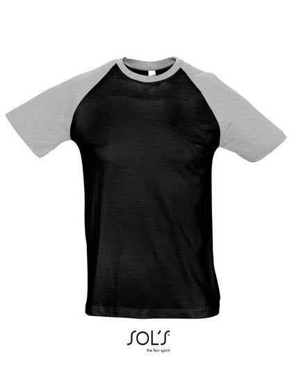 SOL´S Raglan T-Shirt Funky 150 – Black / Grey Melange