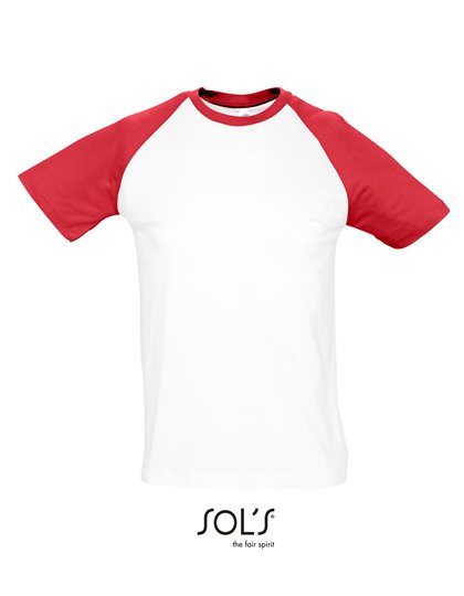 SOL´S Raglan T-Shirt Funky 150 – White / Red