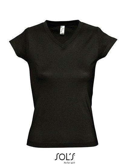 SOL´S Women's V-Neck-T-Shirt Moon – Deep Black