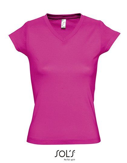 SOL´S Women's V-Neck-T-Shirt Moon – Fuchsia