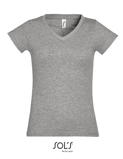 SOL´S Women's V-Neck-T-Shirt Moon – Grey Melange