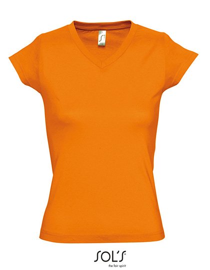 SOL´S Women's V-Neck-T-Shirt Moon – Orange