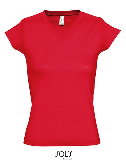 SOL´S Women's V-Neck-T-Shirt Moon – Red
