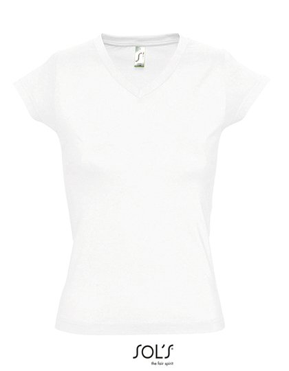 SOL´S Women's V-Neck-T-Shirt Moon – White