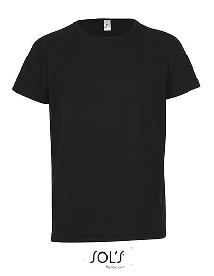 SOL´S Kids' Raglan Sleeved T-Shirt Sporty – Black