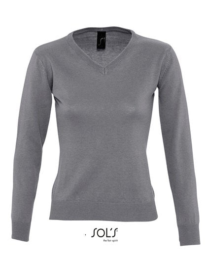 SOL´S Women's V-Neck Sweater Galaxy – Medium Grey (Solid)