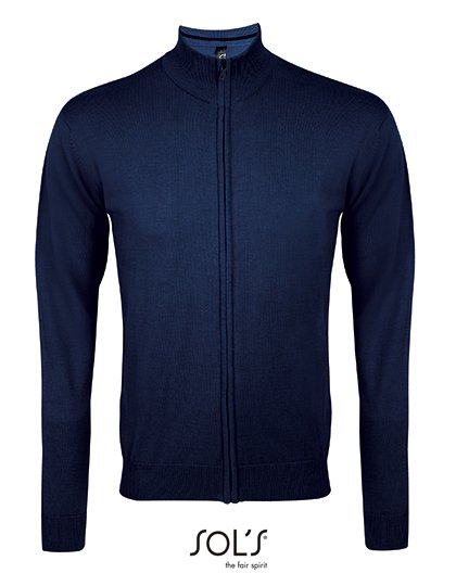 SOL´S Men's Zipped Knitted Cardigan Gordon – Navy