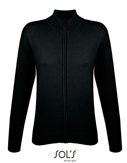 SOL´S Women's Zipped Knitted Cardigan Gordon – Black