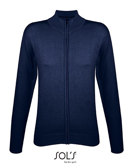 SOL´S Women's Zipped Knitted Cardigan Gordon – Navy