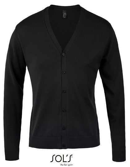 SOL´S Men's Golden V-Neck Knitted Cardigan – Black
