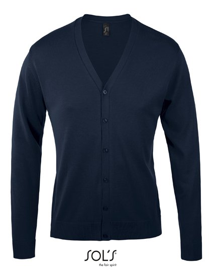 SOL´S Men's Golden V-Neck Knitted Cardigan – Navy