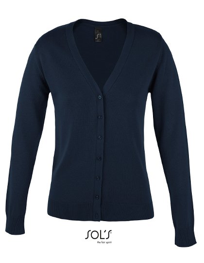 SOL´S Women's Golden V-Neck Knitted Cardigan – Navy