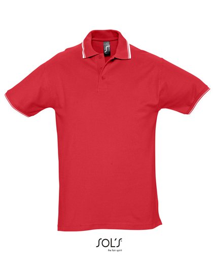 SOL´S Contrast-Polo Practice – Red / White