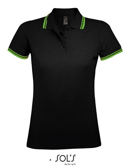 SOL´S Women's Polo Shirt Pasadena – Black / Lime