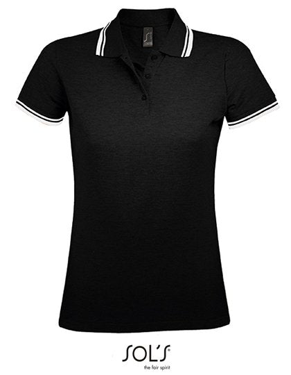 SOL´S Women's Polo Shirt Pasadena – Black / White