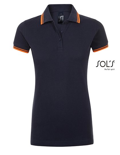 SOL´S Women's Polo Shirt Pasadena – French Navy / Neon Orange