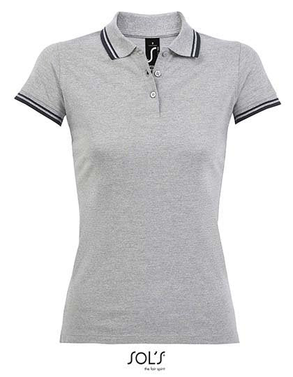 SOL´S Women's Polo Shirt Pasadena – Grey Melange / Navy