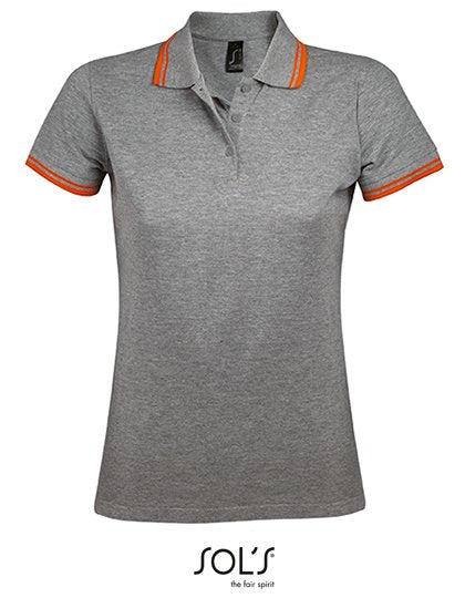 SOL´S Women's Polo Shirt Pasadena – Grey Melange / Orange