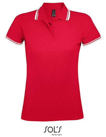 SOL´S Women's Polo Shirt Pasadena – Red / White