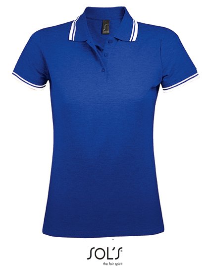 SOL´S Women's Polo Shirt Pasadena – Royal Blue 241 / White
