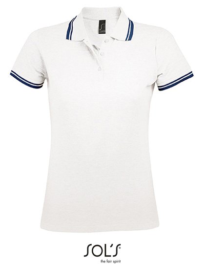 SOL´S Women's Polo Shirt Pasadena – White / Navy