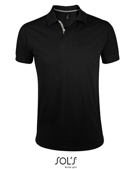 SOL´S Men's Polo Shirt Portland – Black / Grey (Solid)