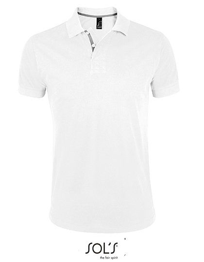 SOL´S Men's Polo Shirt Portland – White / Grey (Solid)