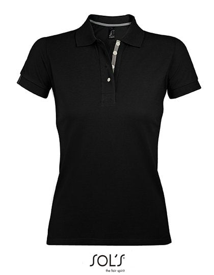 SOL´S Women's Polo Shirt Portland – Black / Grey (Solid)