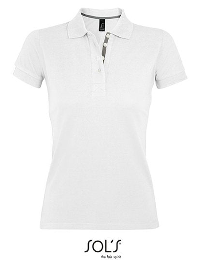 SOL´S Women's Polo Shirt Portland – White / Grey (Solid)